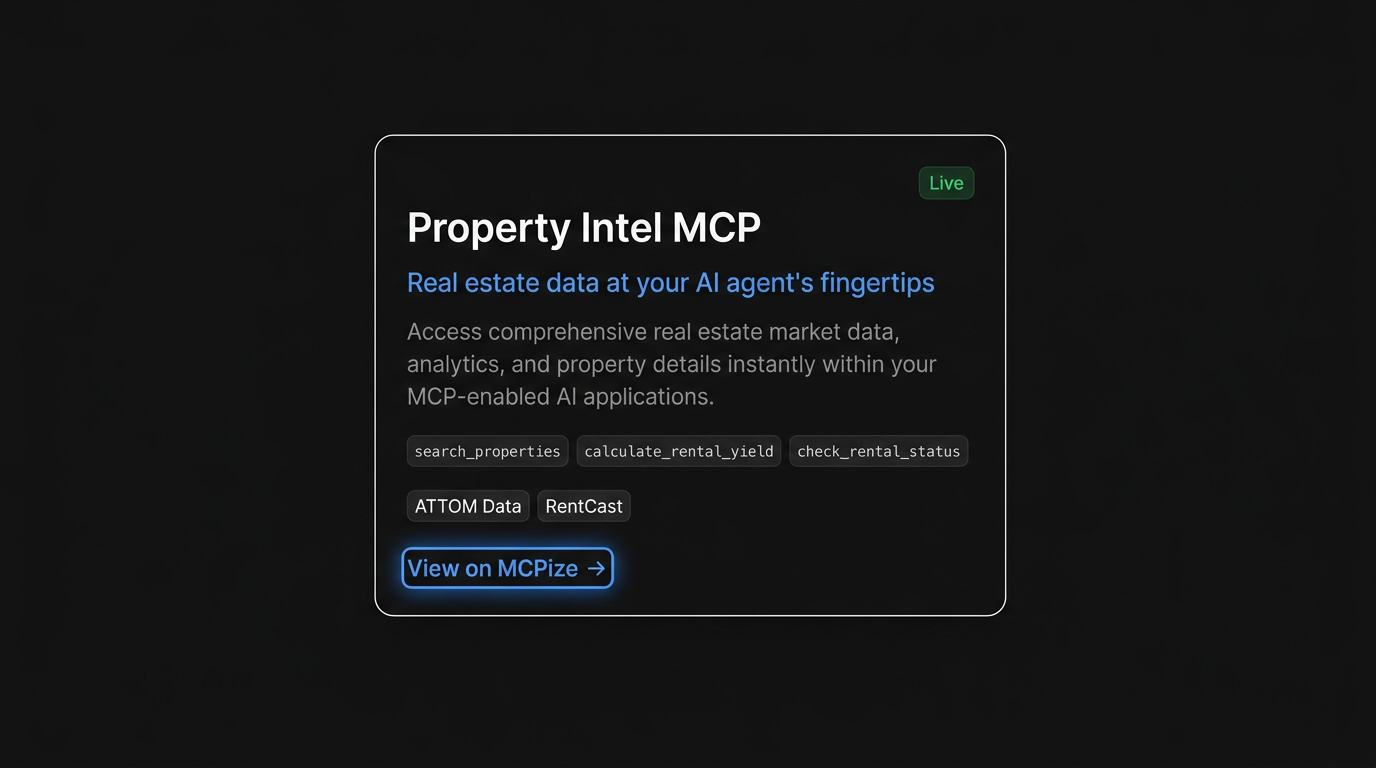 Placeholder: an mcpcrush server card with the View on MCPize action highlighted